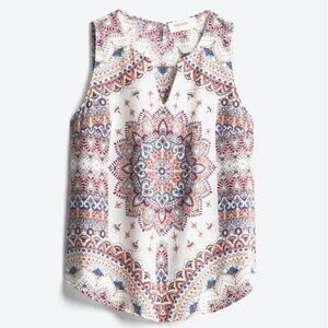 RENEE C VERSE Jory Split Neck Top Size S